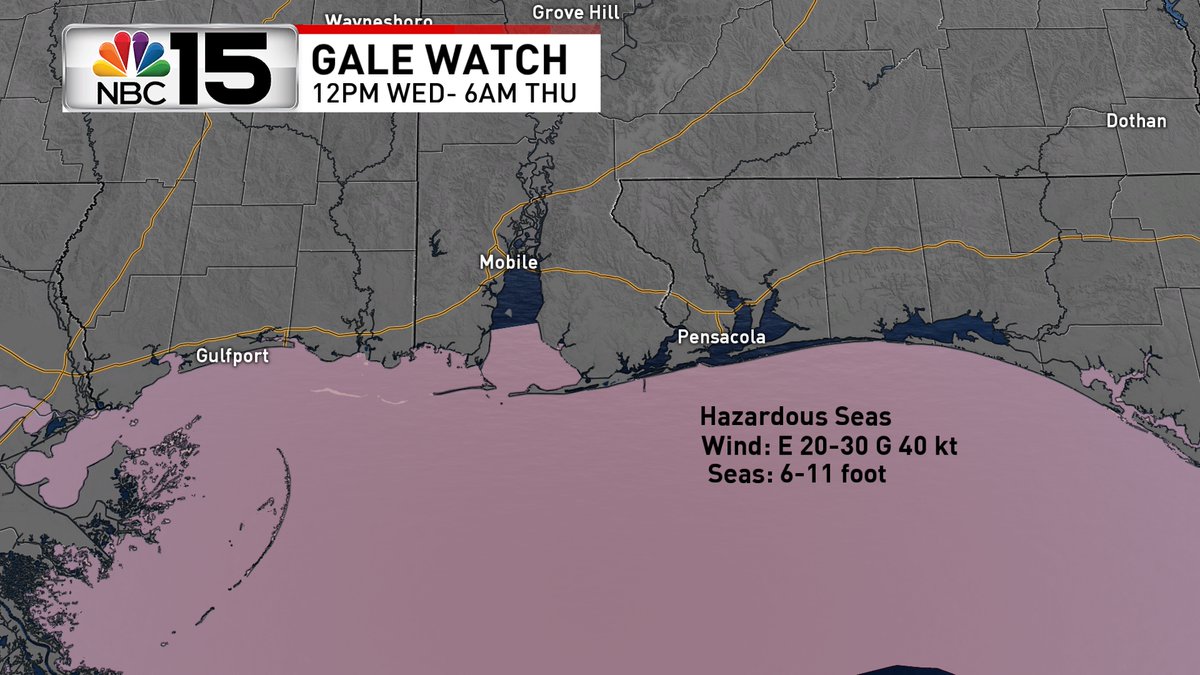 KellyFosterWX's tweet image. #Invest93 in the Gulf has low formation chance before merging with a front Wed. It'll unleash a few inches of rain in our area starting Wed. Brace for a hazardous gale force wind event: 40 kt gusts &amp;amp; seas 6-11 feet as it tracks across the Gulf. @mynbc15 mynbc15.com/weather