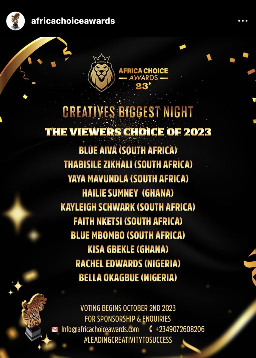 YayaRSA's tweet photo. Seen and heard by Africa Choice Awards in Lagos, Nigeria! 

Thank you for the nomination @AfricaChoiceAwd 💝🙏🏽 https://t.co/ALHTFhkQxg