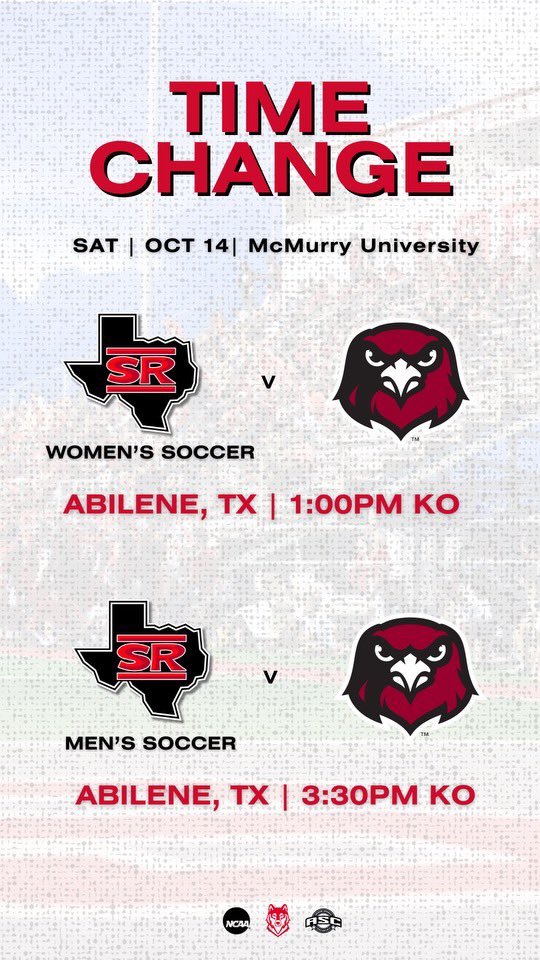 Game Time Change for Saturday!
Women’s team will now kickoff at 1pm and Men’s team will now kickoff at 3:30pm!