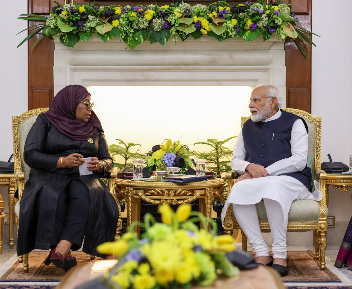 State Visit of President of Tanzania H.E. Dr Samia Suluhu Hassan to India. 

Bilateral relations elevated to a Strategic Partnership. #IndiaTanzania