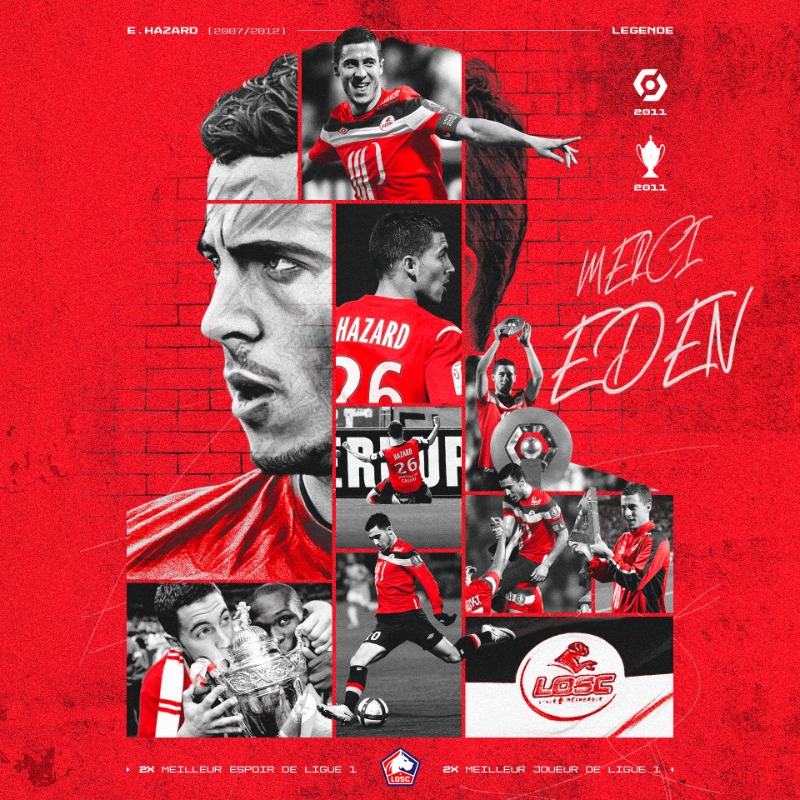 losclive's tweet photo. Le communiqué officiel du club pour remercier Eden Hazard, légende du LOSC ❤️⬇️
