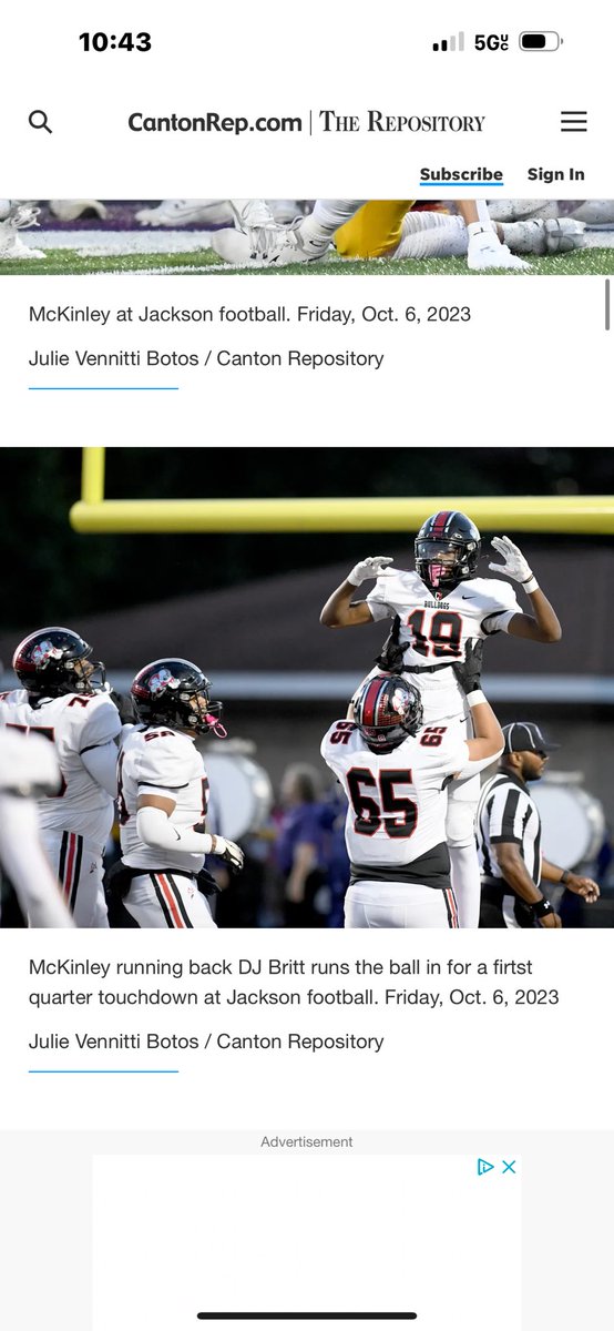 Bulldogs do it again!! #65 junior oline Antonio Creger lifts DJ Britt #19 running back in to start the game off right!! @StarkCounty_OH @OHSFBMedia