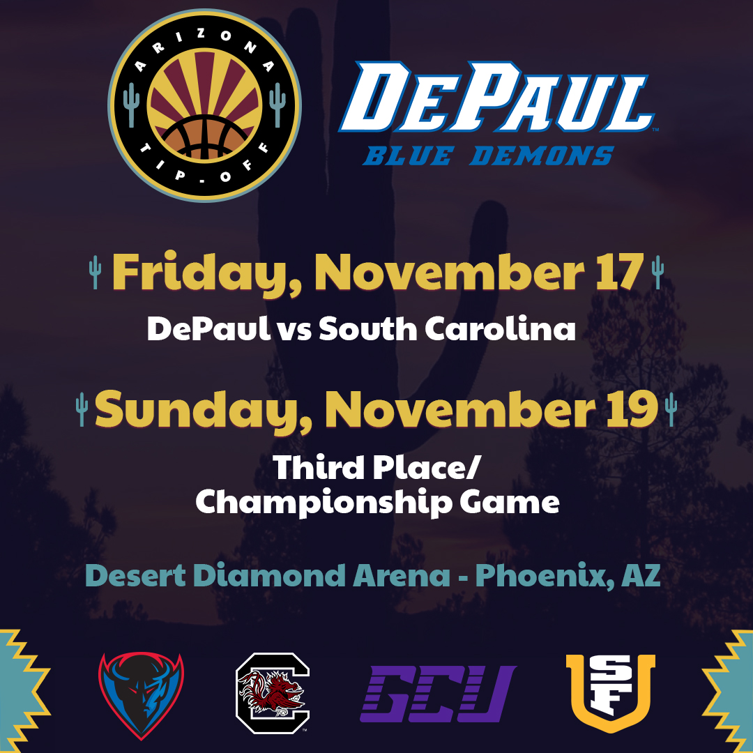 DePaul Athletics on X: 🚨 YOU HAVE 24 HOURS🚨 Catch this Cactus Presale  for our Arizona Tip-Off‼️ Blue Demon fans can purchase tickets during  today's presale prior to the general public! Use