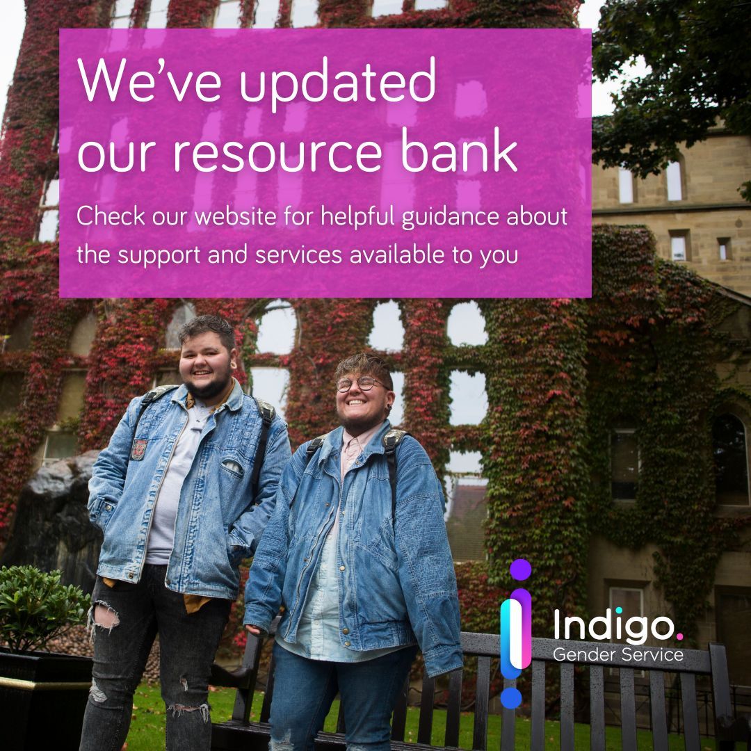 We're always working hard to provide our service users with the best resources to support their transitioning journey. 

We've recently updated guidance on:
💜 Hormone therapy
💜 Gamete storage
💜 Bone health

Check them out here - indigogenderservice.uk/our-services/s…