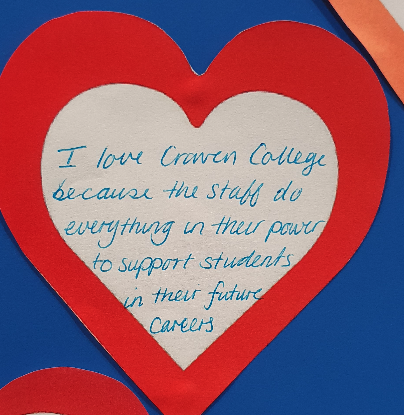 cravencollege's tweet photo. We asked staff and students what they love most about being at Craven College!

See pictures📷

#DigitalTuesday #CollegesWeek2023 #LoveOurCollegesWeek @irwinmitchell @AoC_info https://t.co/AEnm7dvHJ7