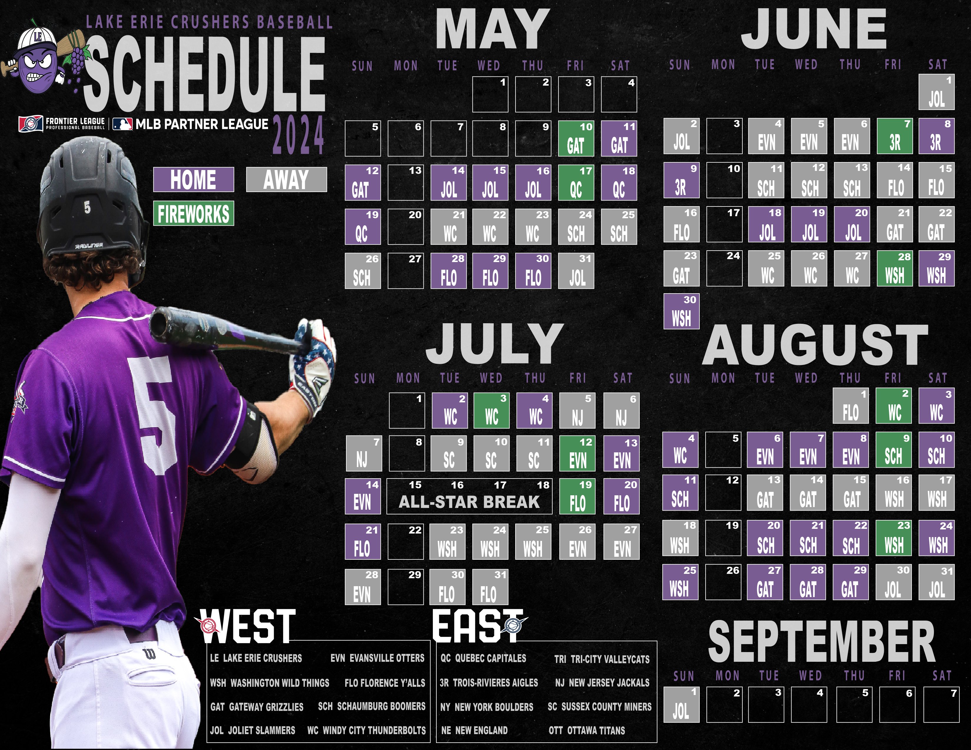 Lake Erie Crushers 2025 Schedule Calendar Honey Laurena