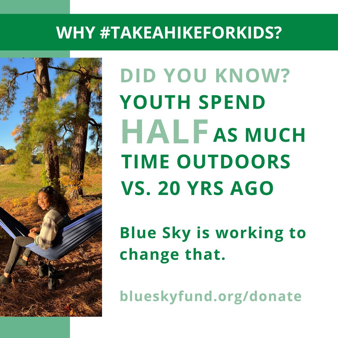 When you support Hike for Kids, you’re supporting moments that spark joy, allow for discovery, and extend students' curiosity for the outdoors and our green spaces around Richmond. 
.
Register at blueskyfund.org/hikeforkids

.
#HikeForKids #Hike  #BlueSkyFund #RVA