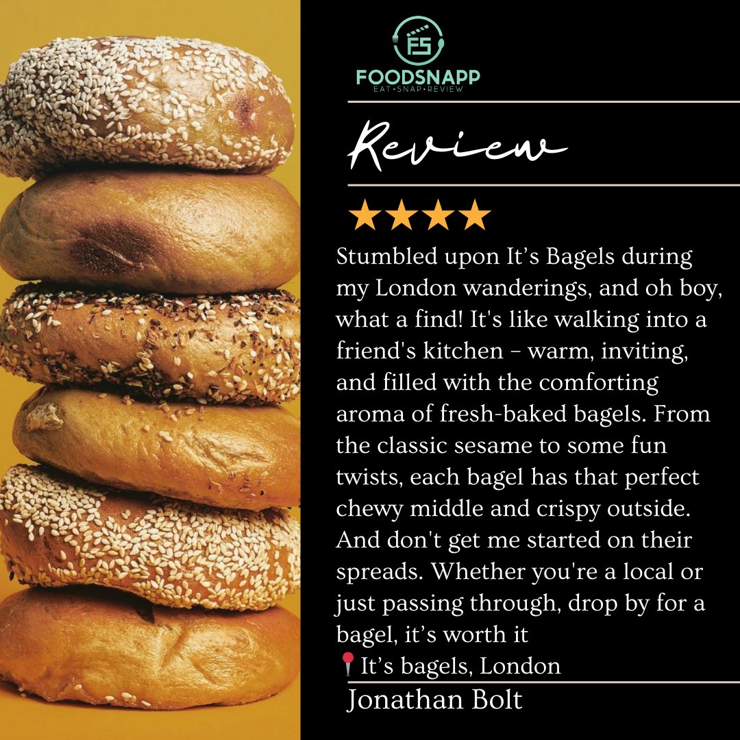 foodsnapp's tweet photo. It’s Bagel' is the real deal! Crusty, chewy, and so-delicious. Have you had the chance to try out this new spot in Primrose Hill? 🥯

#FoodSnapp #EatSnapReview #App #Foodie #FoodLover #bagel #London https://t.co/BKfhBtyHwM