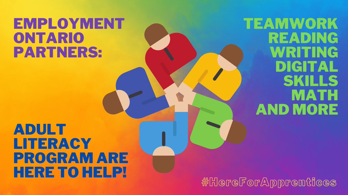 Att: @ONTatwork employment service providers: Do you work with clients looking for jobs in the #SkilledTrades? Adult #literacy programs can help them upgrade the skills they need (including math, communication & writing) to be successful. We are #HereForApprentices #LiteracyON