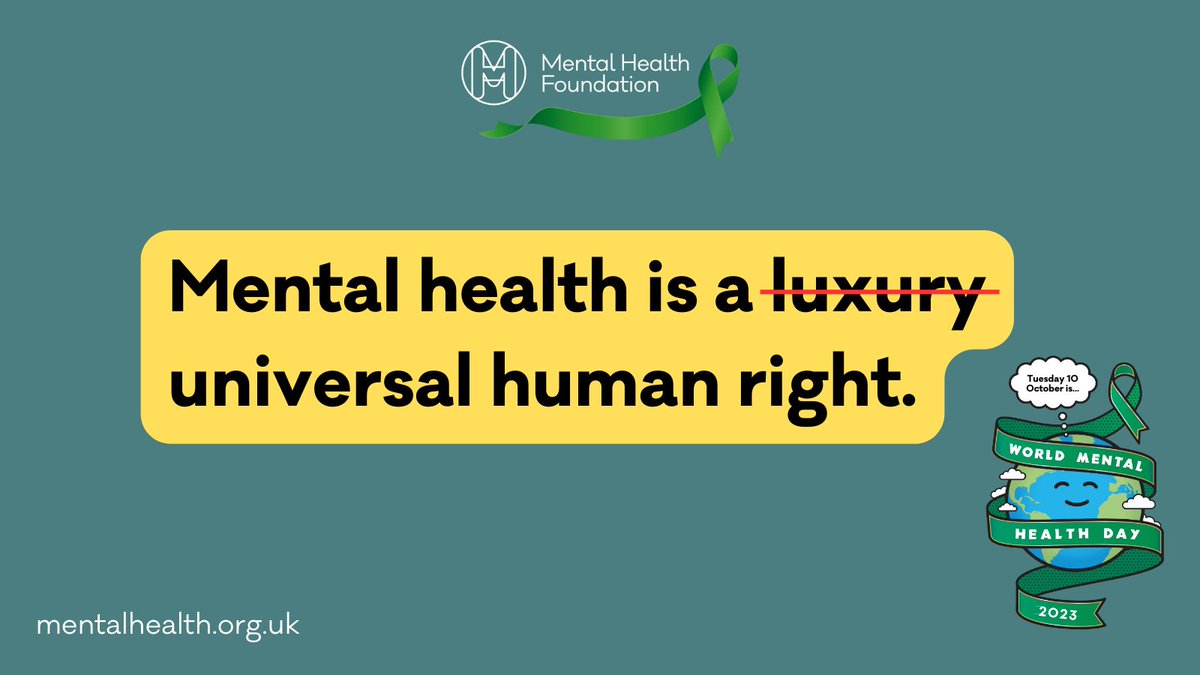 Mental Health Foundation (@mentalhealth) on Twitter photo Mental health is not a luxury. It's a universal human right.
Yet it's often treated as an after-thought, rather than a public health priority.
Join us in fighting for good mental health for all, not just for some: bit.ly/3LA3zdP Mental health is not a luxury. It's a universal human right.
Yet it's often treated as an after-thought, rather than a public health priority.
Join us in fighting for good mental health for all, not just for some: bit.ly/3LA3zdP