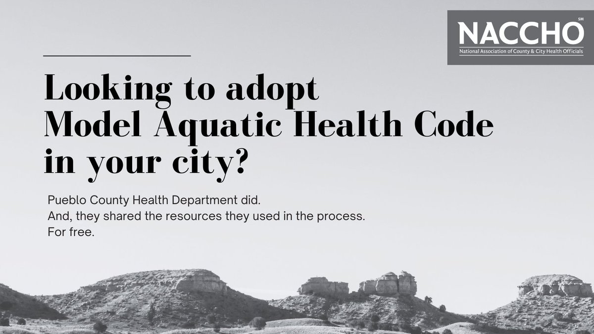 NACCHOalerts's tweet image. NEW toolkit contains resources used by @pueblohealth in #Colorado during their adoption and implementation of @cdcenvironment Model Aquatic Health Code ow.ly/OwP650PTaev