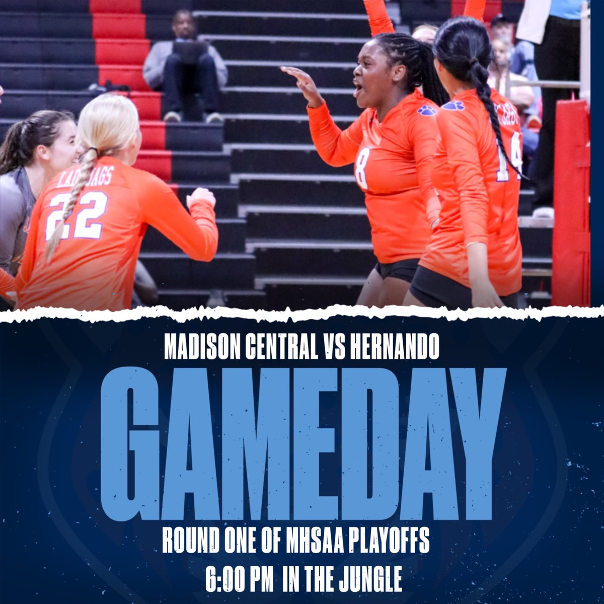MCVolleyballJag's tweet image. The day we’ve been waiting for! Playoffs start today in The Jungle at 6!!! #taketherisk