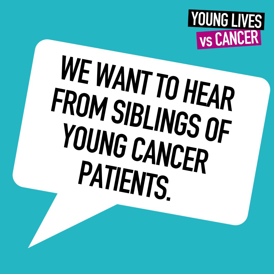 YLvsCancer's tweet photo. Our cancer care survey is live, and we want to know how you have been impacted by your sibling’s cancer and what support you might need. By sharing your story, you can champion and lead the changes you want to see in the world of cancer care.

https://t.co/NEubm33VtY

Pls share https://t.co/HiHRzghKHf