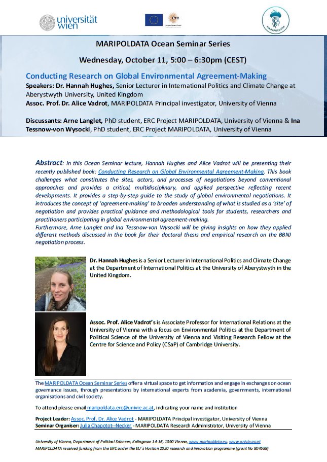 MARIPOLDATA (@maripoldata) on Twitter photo 🐙🐳Don´t forget to register for our next Ocean Seminar tomorrow at 5pm (CET)!
"Conducting Research on Global Environmental Agreement-Making" with <a href="/hanshare/">Hannah Hughes @hannahhughes.bsky.social</a> @AliceVadrot
@ArneLa_10 & <a href="/InaTessnow/">Ina Tessnow-von Wysocki</a>
<a href="/maripoldata/">MARIPOLDATA</a>👉🏻maripoldata.eu/newsevents <a href="/ERC_Research/">European Research Council (ERC)</a> 🐙🐳Don´t forget to register for our next Ocean Seminar tomorrow at 5pm (CET)!
"Conducting Research on Global Environmental Agreement-Making" with <a href="/hanshare/">Hannah Hughes @hannahhughes.bsky.social</a> @AliceVadrot
@ArneLa_10 & <a href="/InaTessnow/">Ina Tessnow-von Wysocki</a>
<a href="/maripoldata/">MARIPOLDATA</a>👉🏻maripoldata.eu/newsevents <a href="/ERC_Research/">European Research Council (ERC)</a>