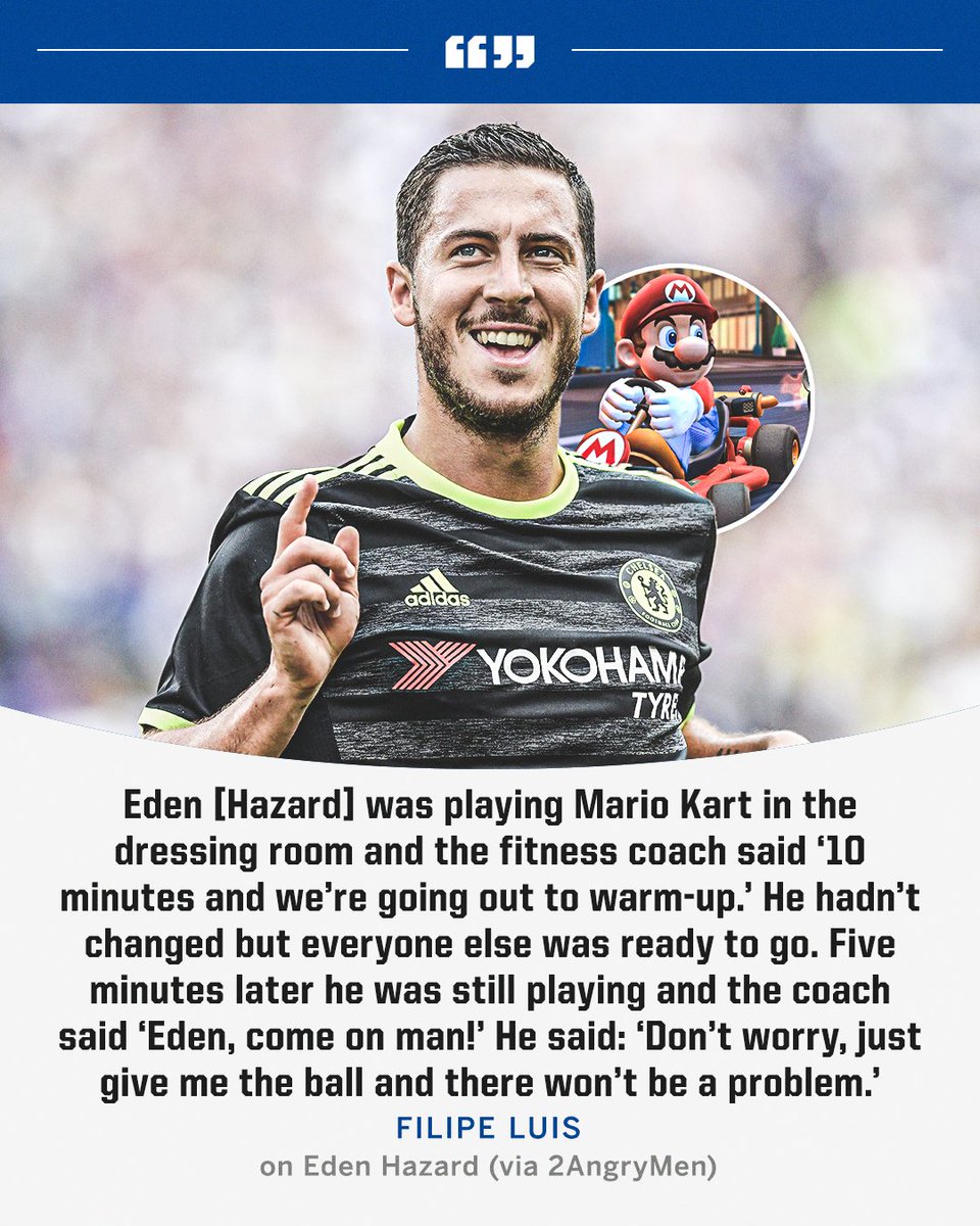 ESPNFC's tweet image. "Don’t worry, just give me the ball and there won’t be a problem."

This story about Eden Hazard playing Mario Kart is incredible 😂🎮