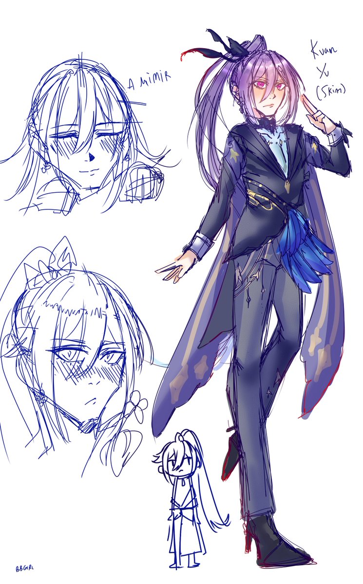 Genderbent #keqing! The rest will take a little more time cause im kinda burnt out, but i wanted to remake my favorite one of the bunch! #GenshinImpact #Genshinfanart #artmoots #digitalart #characterdesign #commissionsopen