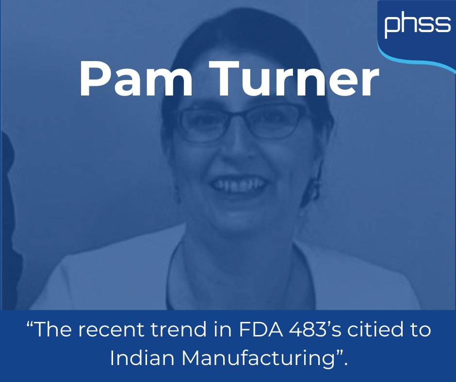 PHSSociety's tweet photo. Pam Turner will be presenting "The recent trend in FDA 483's citied to Indian Manufacturing" at this year's QP Forum Conference. #PNRPharma #PHSS https://t.co/WTl73H2RSD