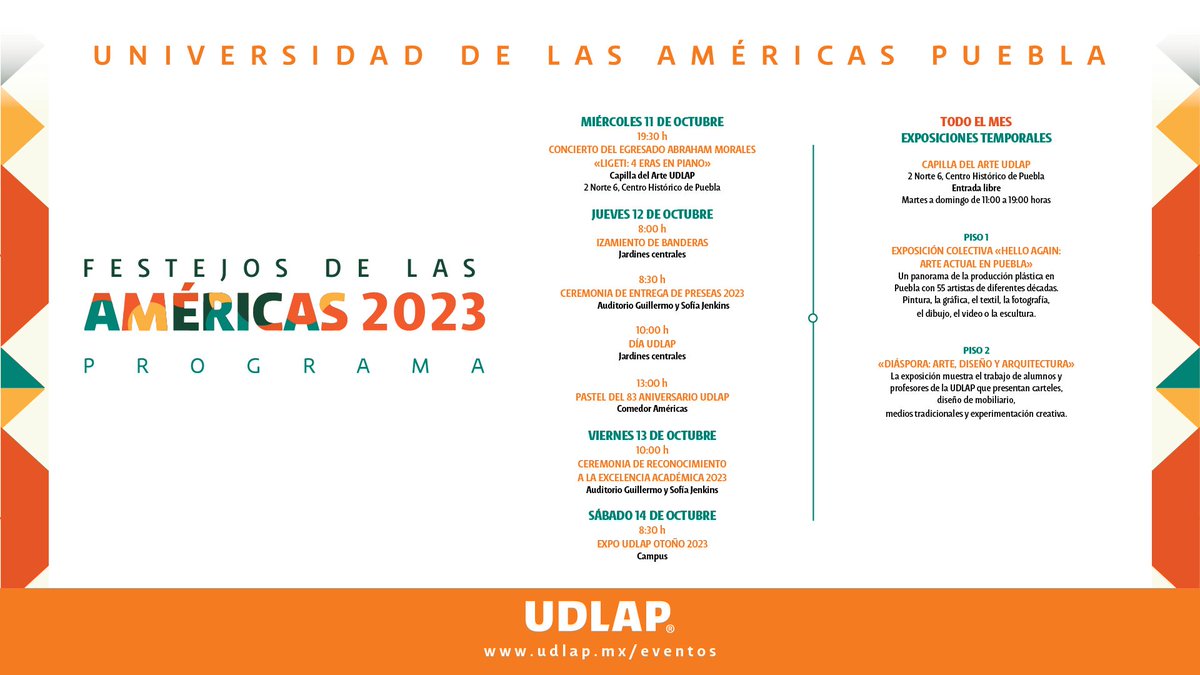 udlap's tweet photo. Invitamos a toda la Comunidad UDLAP a celebrar nuestro aniversario esta semana.
#HBDUDLAP https://t.co/IspoOFQtYS