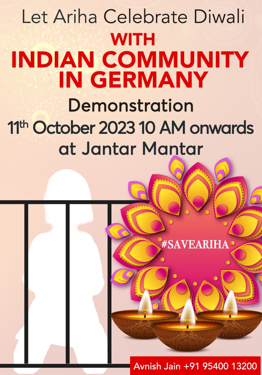 voiceforariha's tweet photo. 📢 Join us at Jantar Mantar on Oct 11th.
We're rallying for Ariha Shah, an Indian child in German child services (Jugendamt) custody, denied her cultural rights. Let's unite to ensure she celebrates Diwali with the Indian community in Germany.
Every child deserves to know their heritage. Stand with us for Ariha's rights and against her forced isolation.
@PTI_News @saechsischeDE @FoxNews @ABC @abcnews @nytimes @RT_com @TheNewIndian_in @NewIndianXpress @guardian @BBCWorld @ANI @republic @dwnews @ThePrintIndia @CNN @Forbes @thewire_in @firstpost @ABPNews @Independent @the_hindu @TimesNow @dna
#ModjiSaveAriha