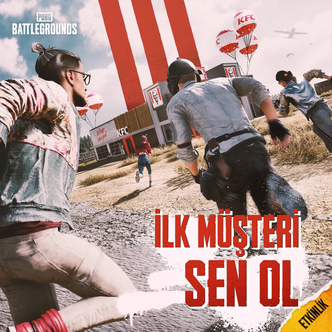 PUBG_TUR's tweet photo. KFC Erangel restoranının açılışı şerefine birbirinden özel ödüller kazan! 🍗

🔹 Maçlarda Erangel'deki KFC'lerden birinde büfeyi ilk kullanan sen ol.
🔹 Hashtag etkinliğine katılarak (#FCFS_EU) Tavuk Kutunla caka sat.

Ayrıntılar için: https://t.co/kJccIfFLpZ https://t.co/xq7EcrtiLS
