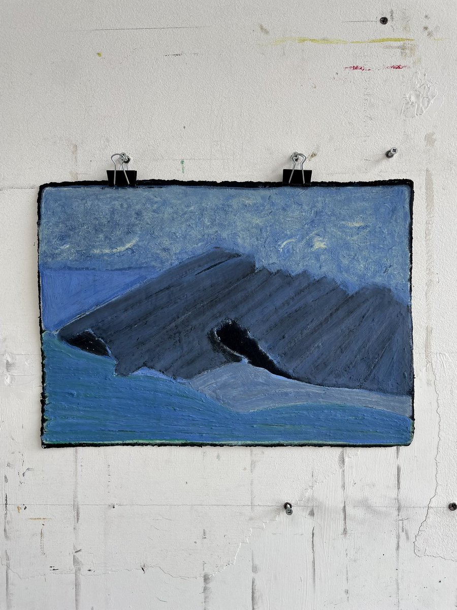 ClareThatcher2's tweet photo. New work….on the studio wall.
Ivory black, Nicosia green, Kremitz white, cobalt blue pale pigments with cold pressed linseed oil on 640gsm rag paper, 30x42cm.
#purecolour #oilpainting #pigments #workonpaper #materials #inseries #iceland #clarethatcher https://t.co/pyTSRcuIwb