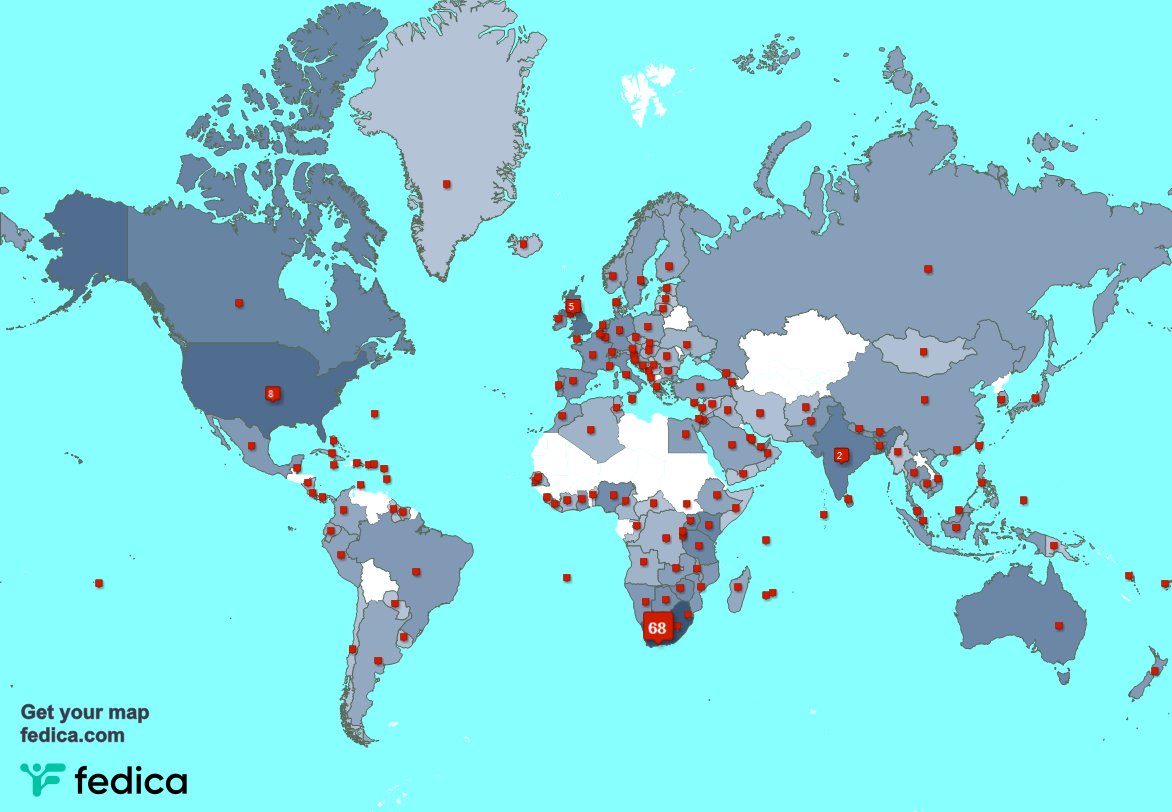 Special thank you to my 7 new followers from UK., and more last week. fedica.com/!gotravelbug