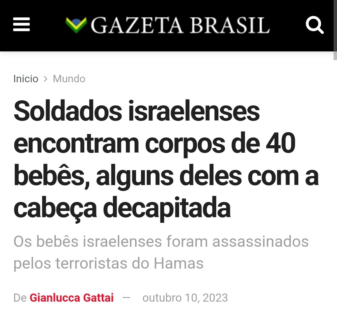 O que o Hamas fez está muito além da monstruosidade. É um grupo terrorista satânico e precisa ser erradicado.