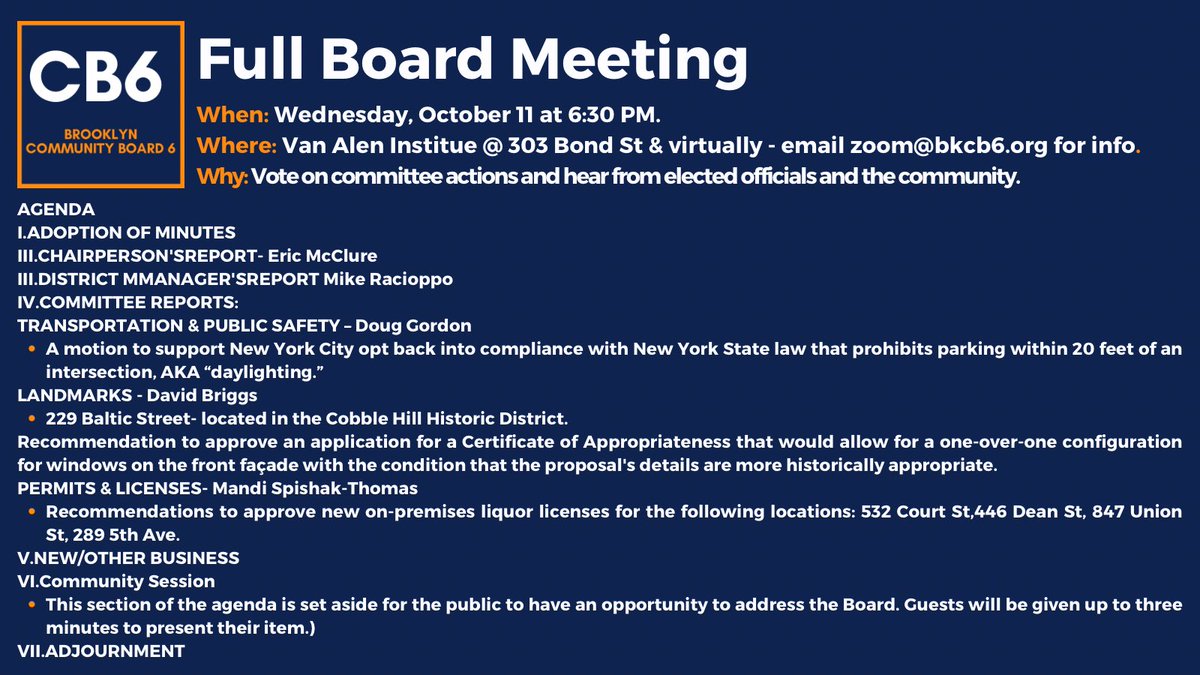 CB6 - Brooklyn Community Board 6 tweet media