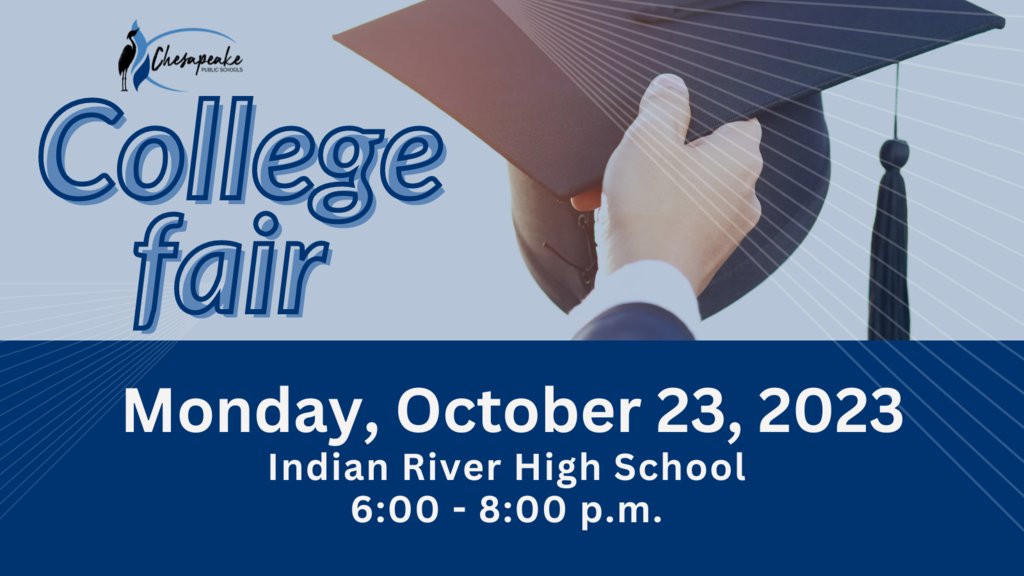 cpschoolsva's tweet photo. Join us at our College Fair on October 23rd at Indian River High School. Attendees have the opportunity to connect with colleges from around the country. 🎓 Students and parents must register in advance to attend: https://t.co/A3yfHONru8 https://t.co/tvpOrTQZWv