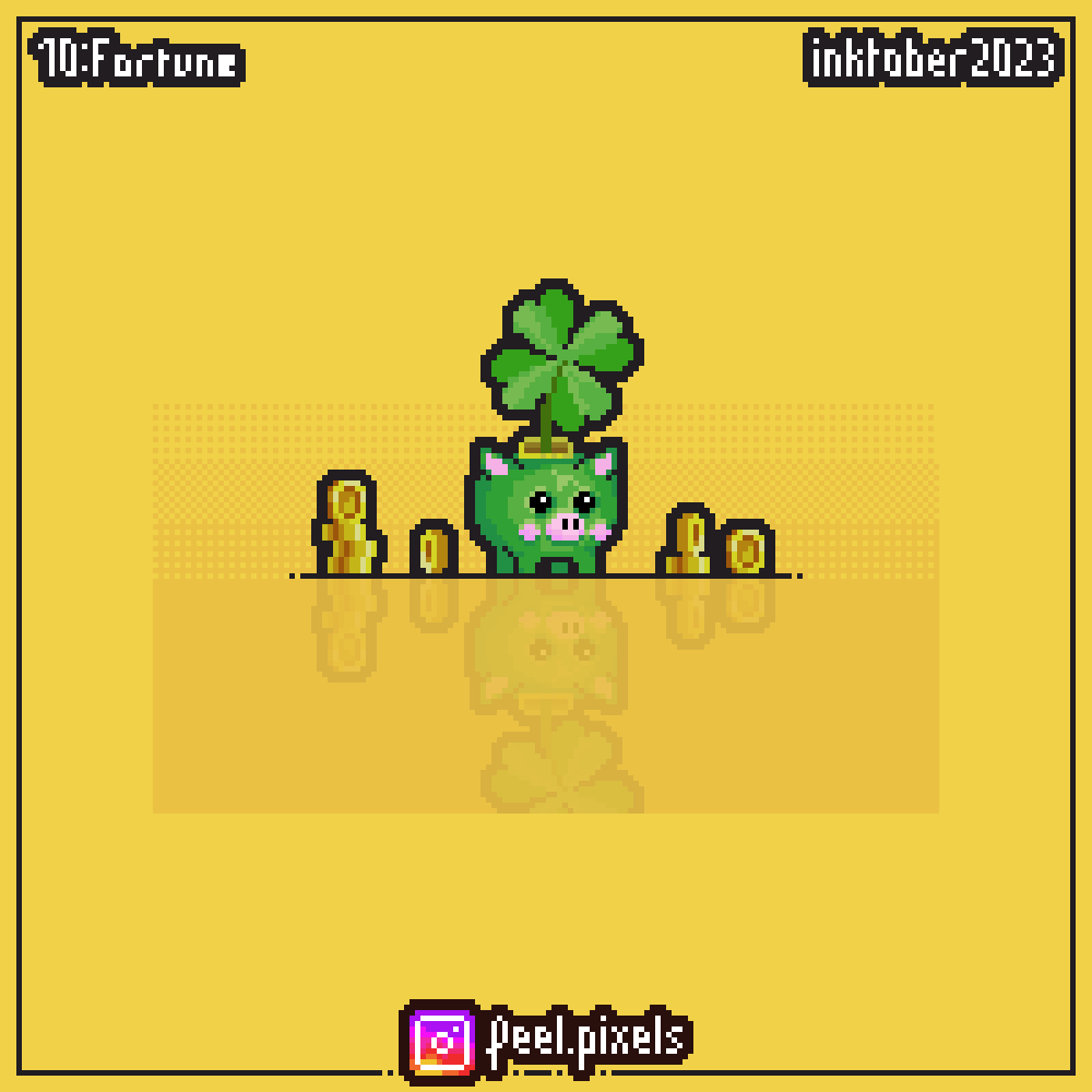 feel_pixels's tweet photo. For #inktober 2023,
10 : Fortune 🍀🪙,
@inktober #inktober2023Fortune  #Pixelart  #ドット絵 #aseprite  #Lucky  #4leafclover #frenchartist https://t.co/Uwyf4DNv1s