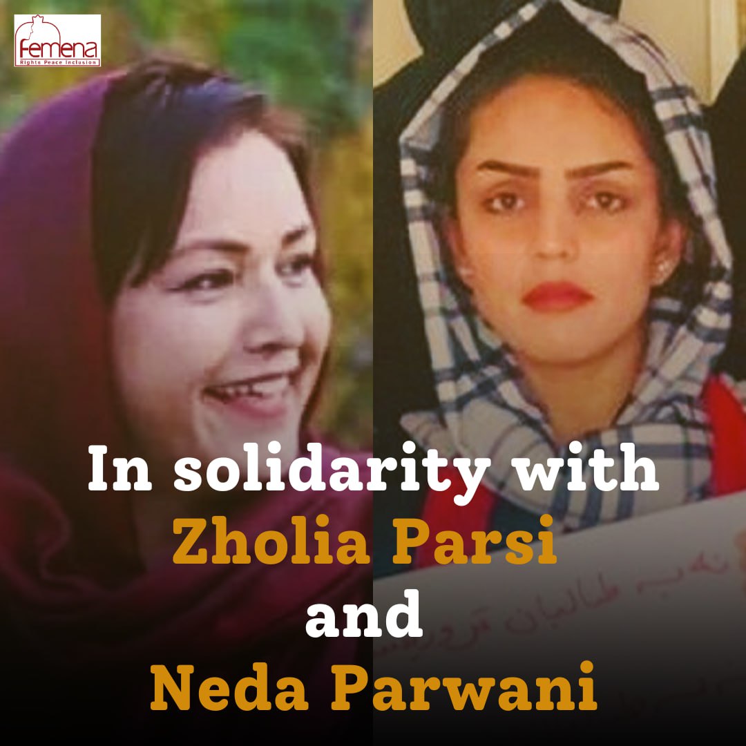 1) In solidarity with #ZholiaParsi, her son, and #NedaParwani, along with her family, abducted by the Taliban, we condemn this heinous violence and demand their immediate release.