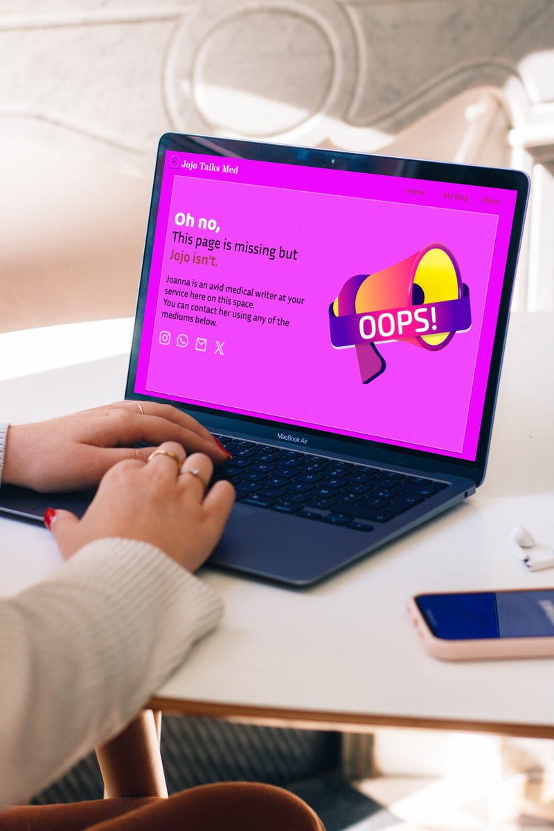 miss_temidun's tweet image. Missed 5 good days because of my calculator(phone)😂
The challenge 008 was to create a 404 page for a site and I chose to make one for my blog!

Challenge #008: A 404 error Page 
Tools: Figma, mockuuups studio
 Design: A 404 page for a blog.
#dailyui #dailyui008 #uidesign #figma