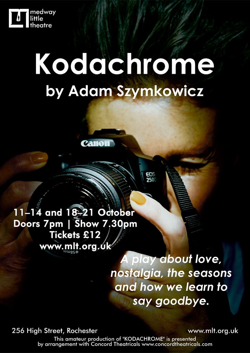 NOW BOOKING: Kodachrome by Adam Szymkowicz
11-14 and 18-21 October
Tickets £12, Doors 7pm, Show 7.30pm
Tender and poignant and awkward and funny all at the same time, just like life.
ticketsource.co.uk/mlt/kodachrome…