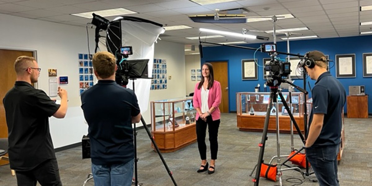 Sneak Peak: Filming an informational video for our Work-Based Learning Program. Thank you for your collaboration-- @ksullivanILLINI (DROE), Erica Loiacono @CUSD200, Jeff Ziegler @GPSEdPartners, and Axiom Media crew! #WorkBasedLearning