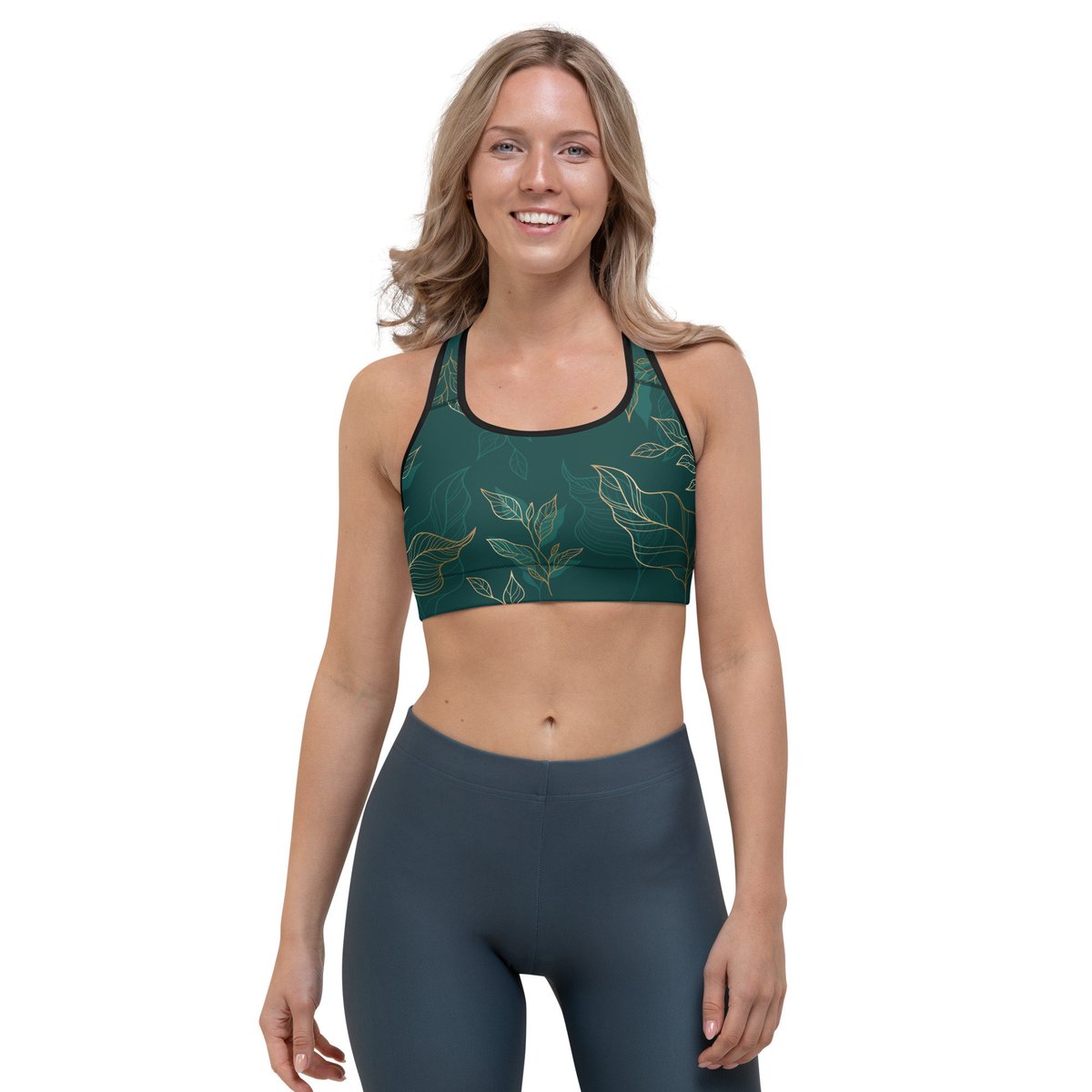 Green leaves floral pattern design women Sports bra #bra #WomenBra 
$45.00
➤ bit.ly/3ysQdJF