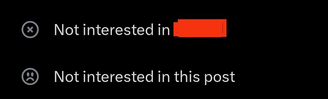 WaifuIsEternal's tweet photo. @X can you please fix this. no matter how many times do this, still getting the same unwanted topics or posts that has nothing to do with my interests. it's really really annoying getting same unwanted contents/posts. thank you. https://t.co/roCpOREp9W