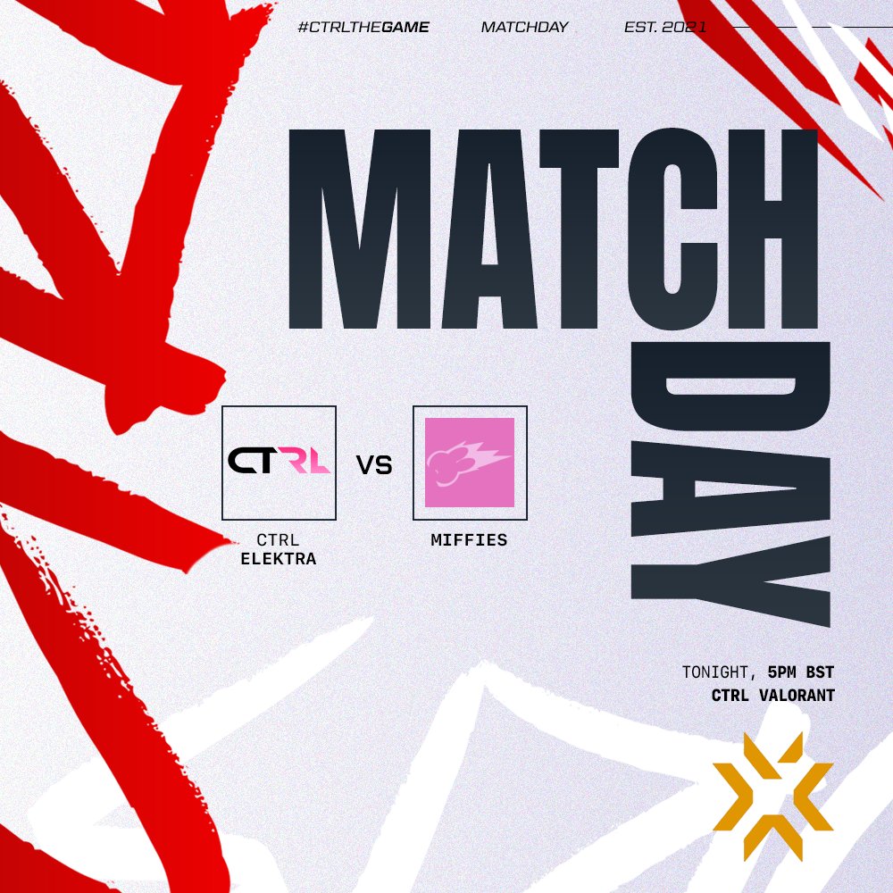 TheCTRLEsports's tweet photo. DAY 2: CONTENDERS ๐ฅ
We face off MIFFIES in game 4 of the Swiss stage group!
Bring it on ๐ฃ๏ธ
#CTRLTheGame | #CTRLElektra | #CTRLVAL https://t.co/XTOVG9Pfjr