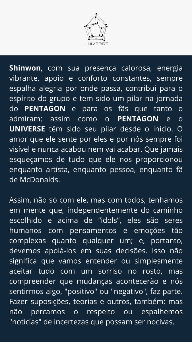ShinburgerBR's tweet photo. 🐰💌 Uma "palavrinha" da fanbase para todos os UNIVERSE

#7YearsWithPENTAGON #영원을_약속한_펜타곤의_7주년 #펜타곤 #PENTAGON #신원 #SHINWON @CUBE_PTG https://t.co/2l3p4qjXE9