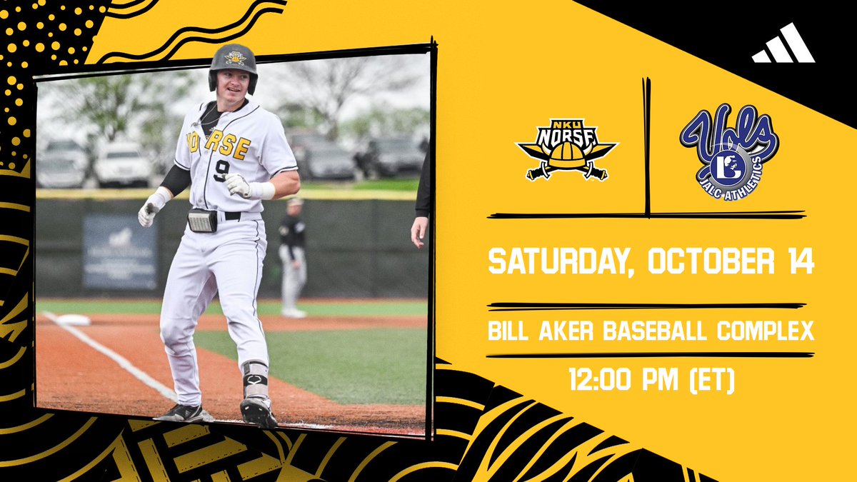 NKUNorseBSB's tweet photo. Nothing better than some Norse Baseball in 𝗢𝗖𝗧𝗢𝗕𝗘𝗥!⚾️

Come out to the Bill Aker Baseball Complex 𝙏𝙃𝙄𝙎 Saturday, Oct. 14, at noon to catch NKU in action against John A. Logan College!👏

@NKUNorse | #NorseUp https://t.co/TUuEcNUU3m