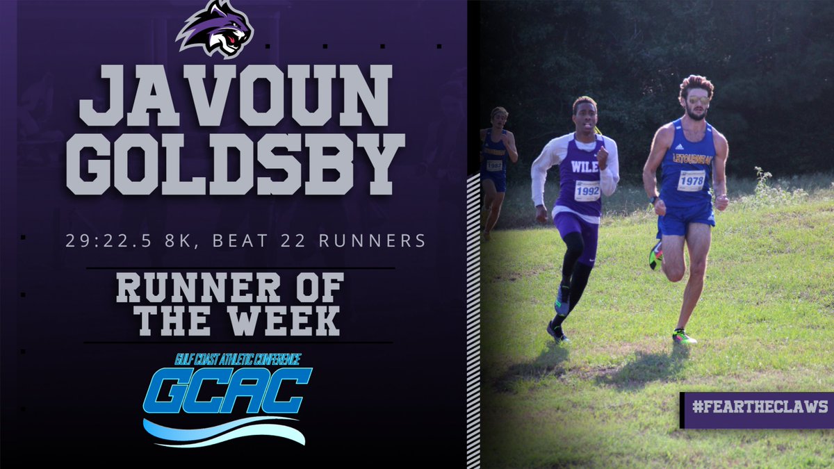 Congratulations to Javoun Goldsby on winning @GCACSports Male Runner of the Week. #FeartheClaws #LevelUp