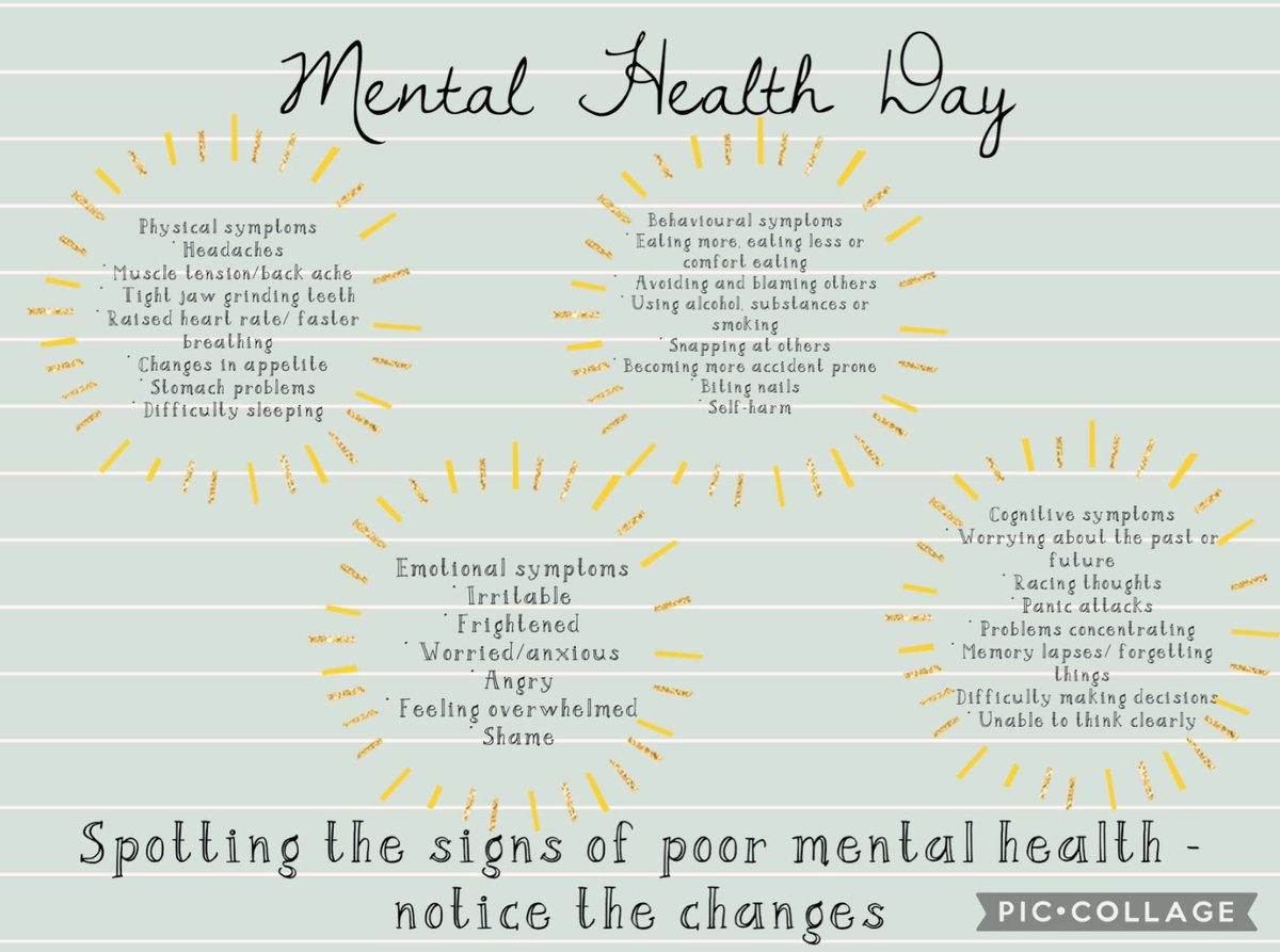 Miss Dolan has created this helpful poster for spotting the signs of poor mental health in someone