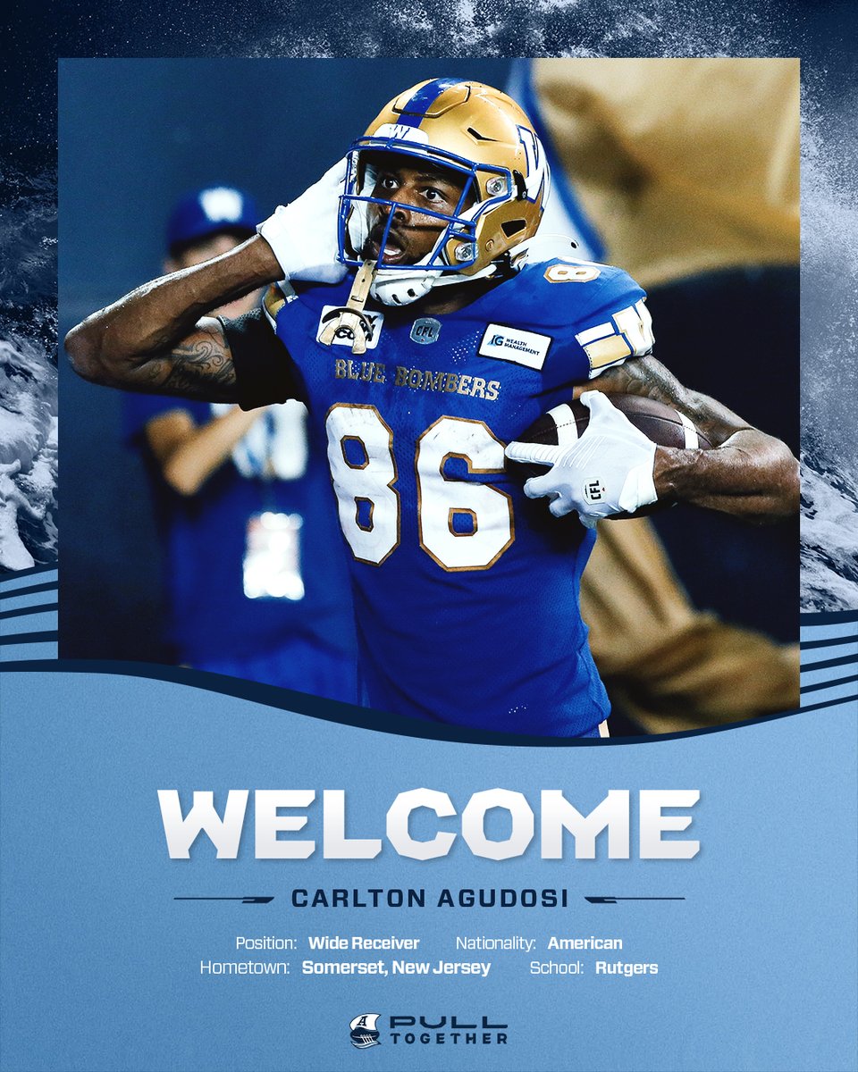 We have signed the 6'6 WR, Carlton Agudosi 🌊