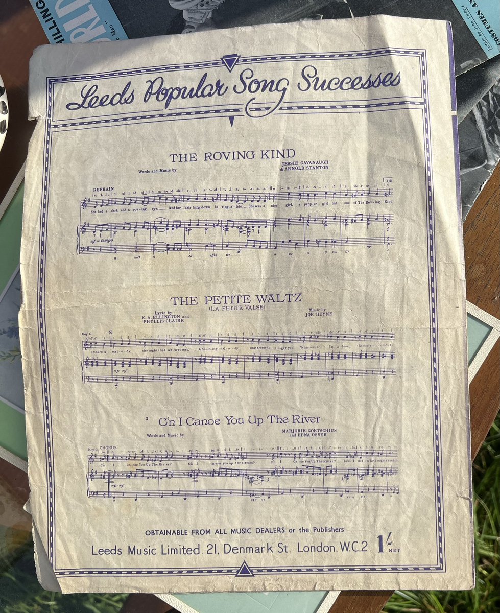 Some 1950 sheet music from Denmark Street song publishers Leeds Music who were at number 21, now the entrance to the outernet or whatever it’s called. They later became Bob Dylan’s publishers #DenmarkStreet