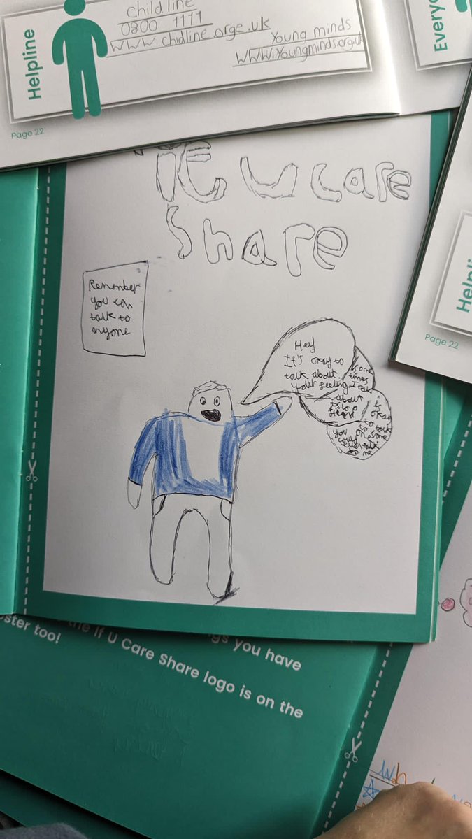 ifucareshare's tweet photo. On #WorldMentalHealthDay our team has been sharing across the UK. As part of this we've been working with a primary school in County Durham whose pupils have some wise words for us all. ✏️💚 https://t.co/lbIJCNYSV0
