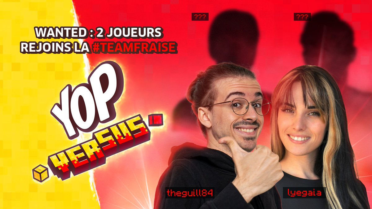 TheGuill84's tweet photo. Dans 2 jours, c'est le Yop Versus sur Minecraft !
Sauf qu'on a un soucis : j'ai besoin d'un joueur supplémentaire pour la #TeamFraise.
Des idées de qui je pourrai inviter dans mon équipe pour nous aider à gagner jeudi soir ? #publicité https://t.co/hmmPrLNn1u