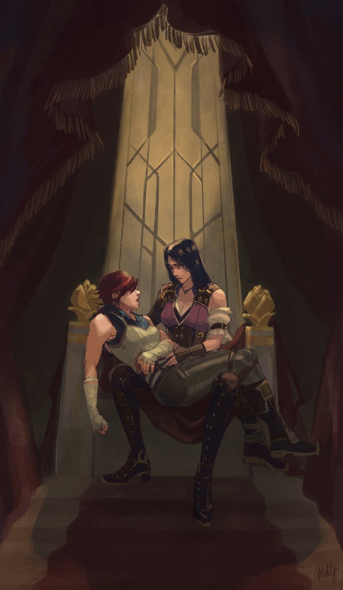 Patron Request:
Protective Caitlyn sadly looked at Vi
Inspiration from the Pieta statue.

The most serious piece I have ever done🫡