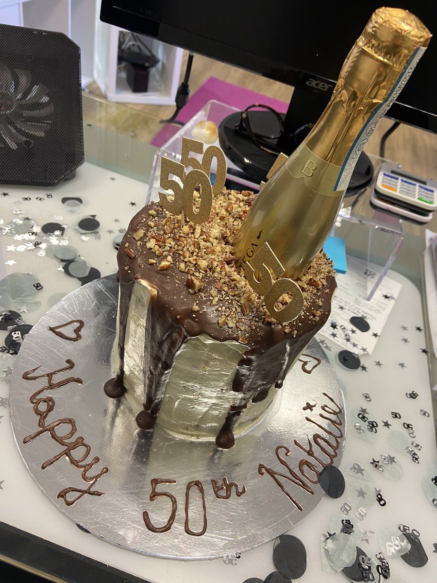 Natalie_Scala's tweet photo. Sliding into my 50’s…thanks for “send off” #TeamScala.
@Carly_Scala is the baker extraordinaire https://t.co/8pf8Yj8ISW