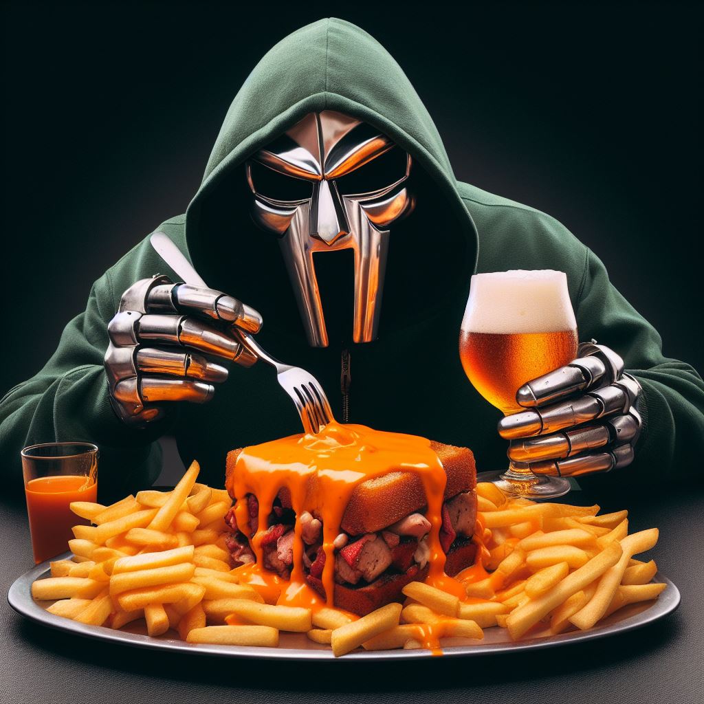 MFDOOM a comer uma francesinha