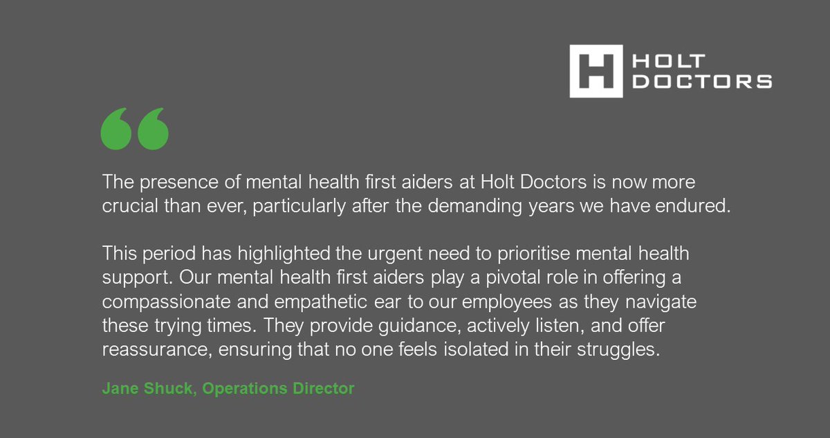 On #WorldMentalHealthDay, we salute the dedication of doctors facing immense pressure. We're committed to supportting our staff with Mental Health First Aiders.
Operations Director, Jane Shuck, emphasises their crucial role in offering support during these challenging times.