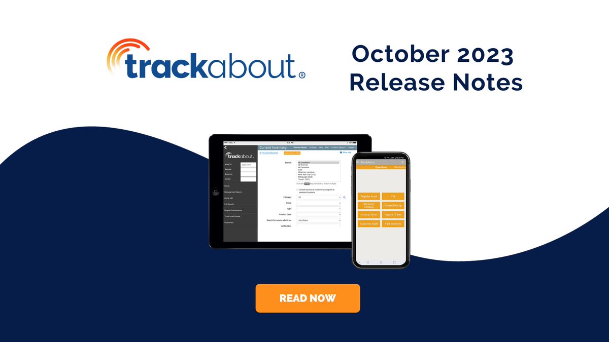 Trackabout's tweet image. 📣 Our October Release Notes are now live! TrackAbout's latest software release brings updates to Bulk Delivery, TrackAbout Web and TrackAbout Mobile 7. Get the full Release Notes here: hubs.ly/Q024SdsH0 #trackwithtransparency